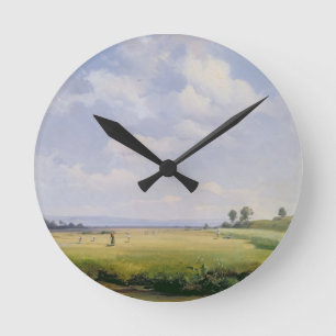 Haymaking, 1838 (oil on canvas) round clock