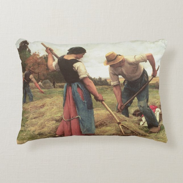 Haymaking, 1880 decorative cushion (Front)