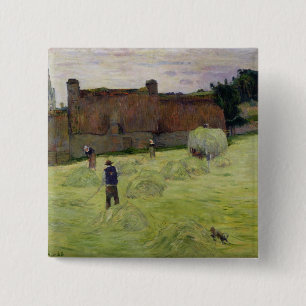 Haymaking in Brittany, 1888 15 Cm Square Badge