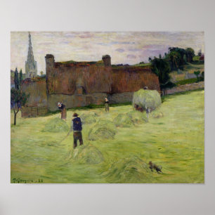 Haymaking in Brittany, 1888 Poster