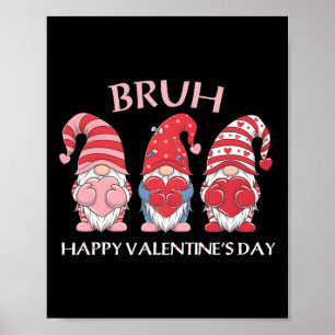 Hayppy Valentine's Day Boxing Gnomes Hearts Men Wo Poster