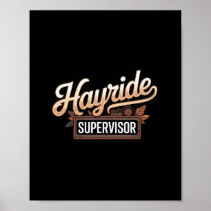 Hayride Boss Fall Tractor Farm Leaves Thanksgiving Poster