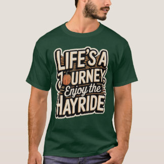 Hayride Scenic Autumn Pumpkin Ride Maze Event retr T-Shirt
