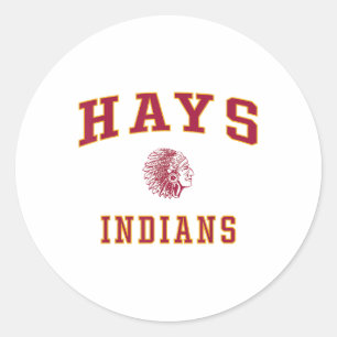 Hays High School Indians _1 Classic Round Sticker