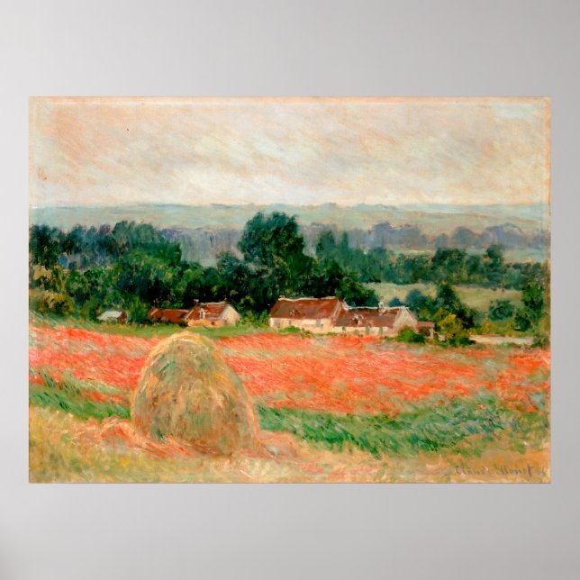 Haystack at Giverny, Claude Monet Poster (Front)