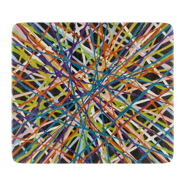 Haystack in Black 6 x 7 Deco Glass Cutting Board (Front)