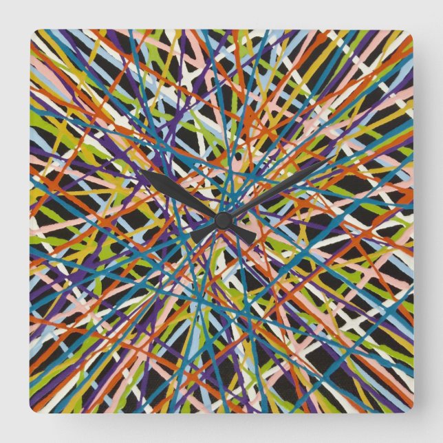 Haystack in Black Wall Clock (Front)