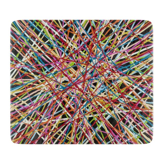 Haystack in Red 6 x 7 Deco Glass Cutting Board (Front)