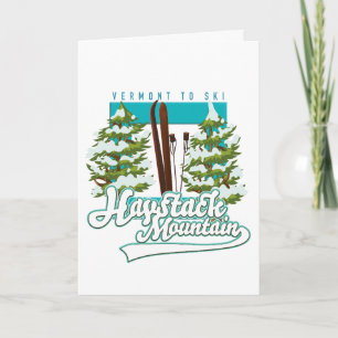 Haystack Mountain Vermont USA Ski logo Holiday Card