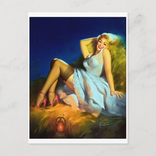 Haystack Pin Up Postcard (Front)