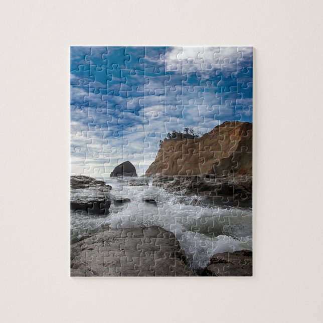 Haystack Rock at Cape Kiwanda Oregon coast USA Jigsaw Puzzle (Vertical)