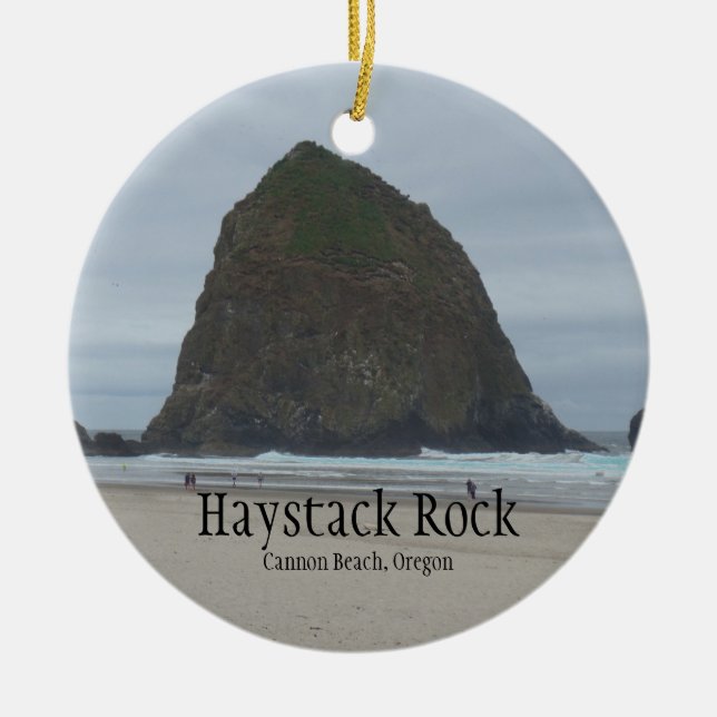 Haystack Rock Cannon Beach Oregon Ornament (Front)