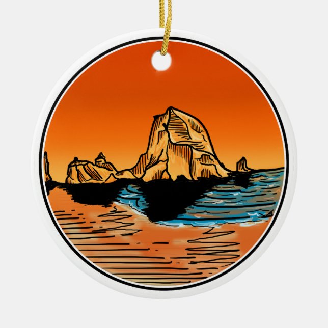 Haystack Rock Cannon Beach Ornament  (Front)