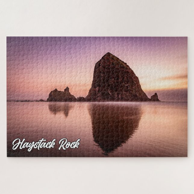 Haystack Rock, Coast Of Oregon, USA Jigsaw Puzzle (Horizontal)