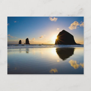 Haystack Rock Sunset - Cannon Beach, Oregon Postcard