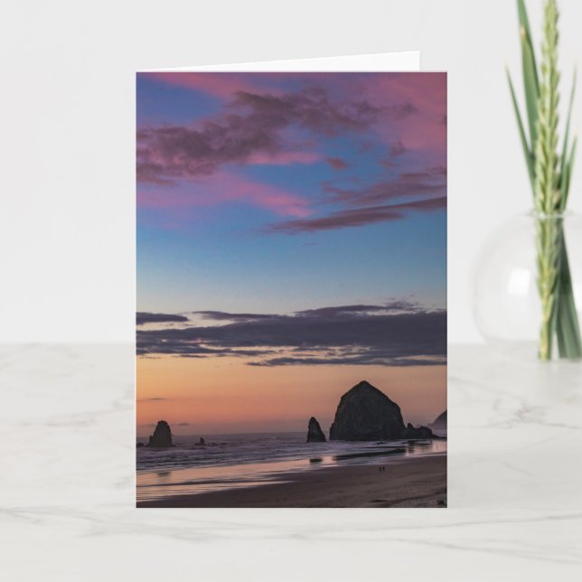 Haystack Rock - Sunset Into Dusk Card (Front)