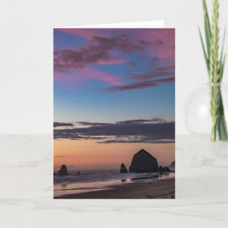 Haystack Rock - Sunset Into Dusk Card