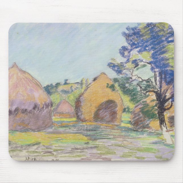 Haystacks at Saint-Cheron Mouse Pad (Front)