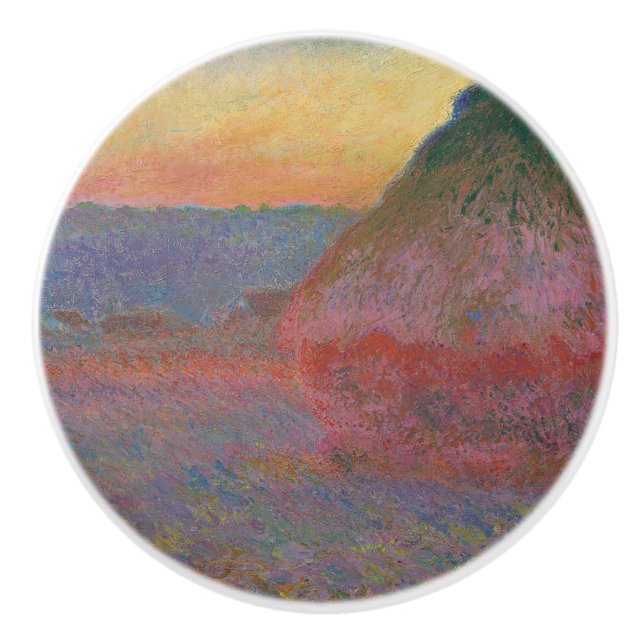 Haystacks (by Claude Monet) Ceramic Knob (Front)