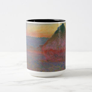 Haystacks (by Claude Monet) Two-Tone Coffee Mug
