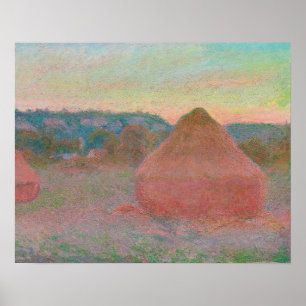 Haystacks, End of Day, Autumn (1890–1891) Poster