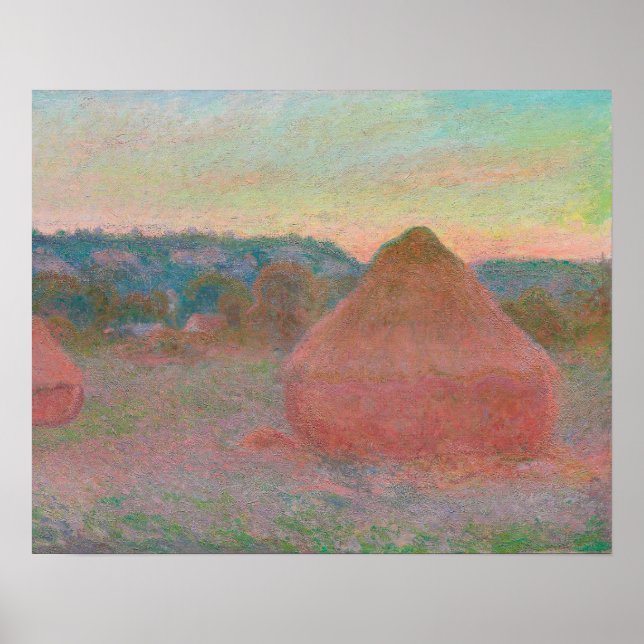 Haystacks, End of Day, Autumn (1890–1891) Poster (Front)