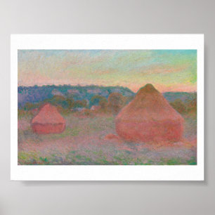 "HAYSTACKS, END OF DAY, AUTUMN, MONET POSTER
