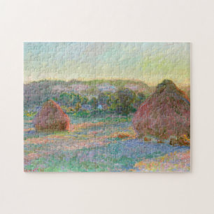 Haystacks End of Summer Monet Fine Art Jigsaw Puzzle