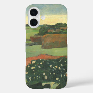 Haystacks in Brittany by Paul Gauguin, Vintage Art iPhone 16 Case