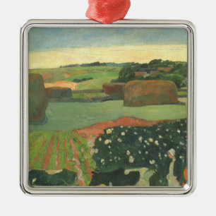 Haystacks in Brittany by Paul Gauguin, Vintage Art Metal Tree Decoration