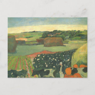 Haystacks in Brittany by Paul Gauguin, Vintage Art Postcard