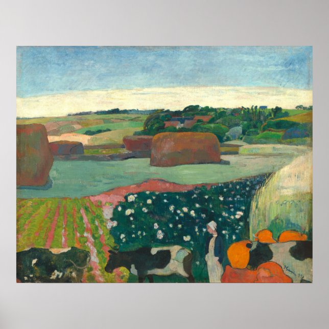 Haystacks in Brittany - Paul Gauguin Fine Art Poster (Front)