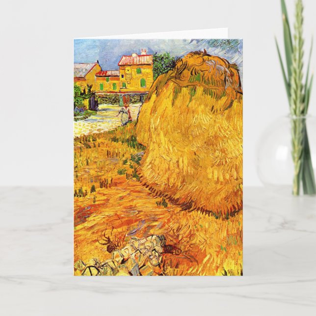 Haystacks in Provence by Vincent van Gogh Card (Front)