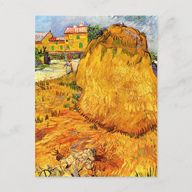 Haystacks in Provence by Vincent van Gogh Postcard (Front)
