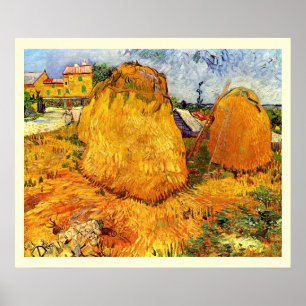Haystacks in Provence by Vincent van Gogh Poster