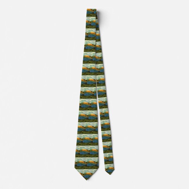 Haystacks Under a Rainy Sky by Vincent van Gogh Tie (Front)