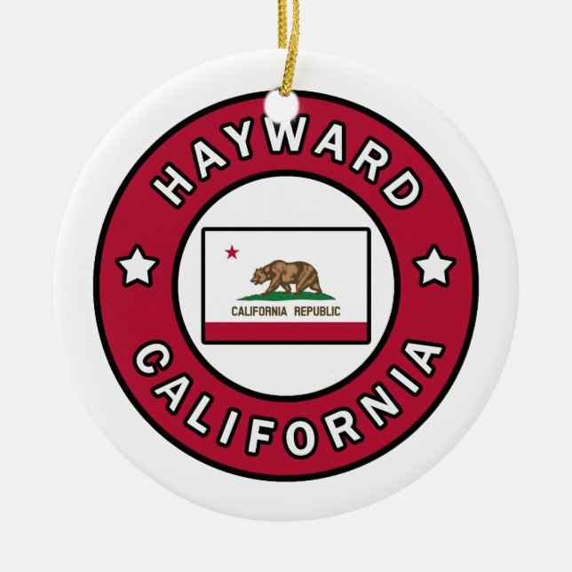 Hayward California Ceramic Ornament (Front)