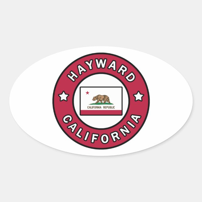 Hayward California Oval Sticker (Front)