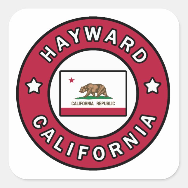 Hayward California Square Sticker (Front)