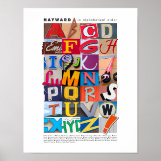 Hayward in Alphabetical Order Poster 11x14