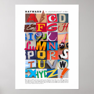 Hayward in Alphabetical Order Poster 12x16
