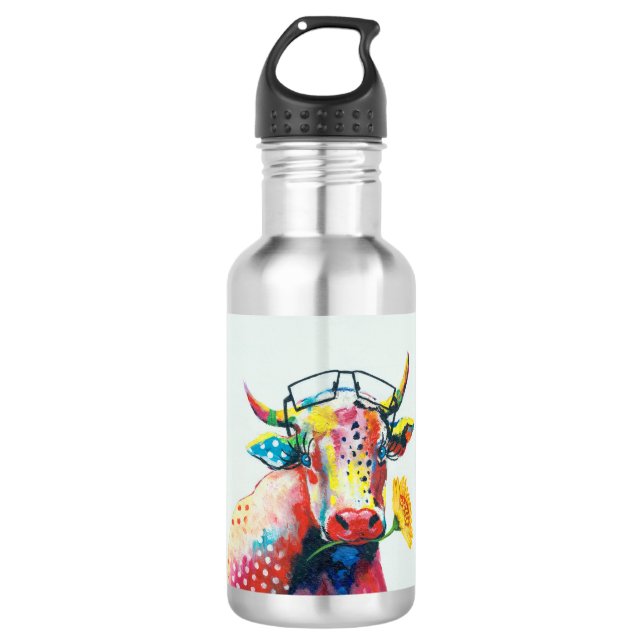 HAZ27 Cow.tif 710 Ml Water Bottle (Front)