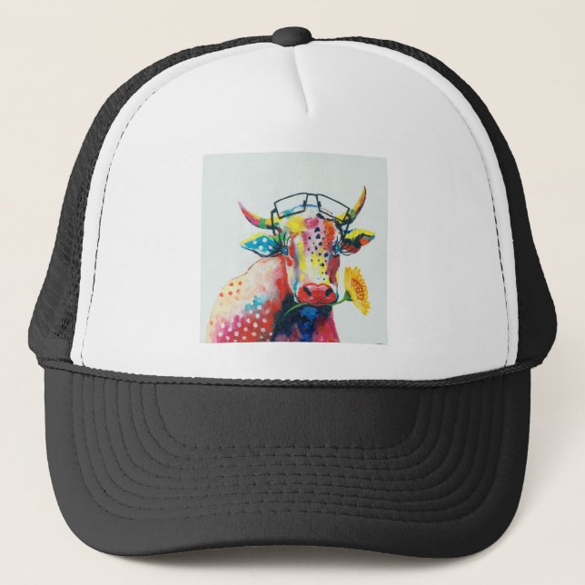 HAZ27 Cow.tif Trucker Hat (Front)