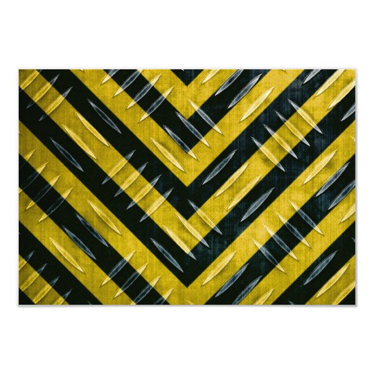 Hazard Stripe Diamond Plate Textured Card