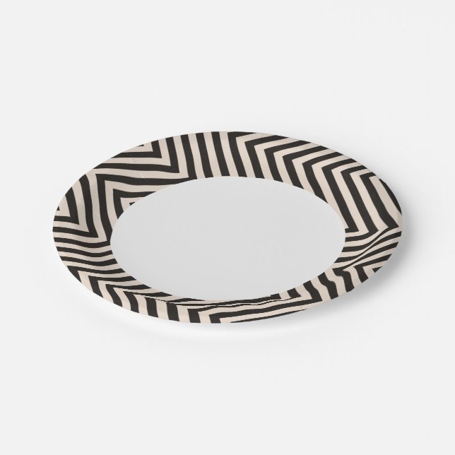 Hazard Stripes Paper Plate (Angled)
