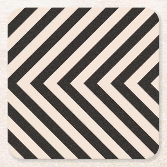 Hazard Stripes Square Paper Coaster (Front)