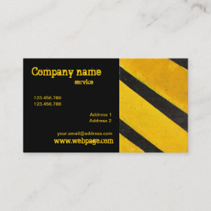 Hazard yellow black Business Card template