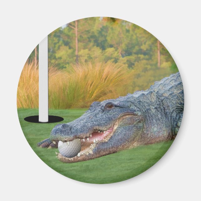 Hazardous Lie Golfing Alligator Magnet (Front)