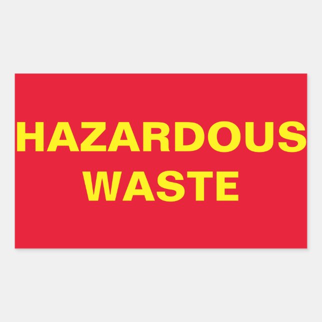 Hazardous Waste Sign Rectangular Sticker (Front)