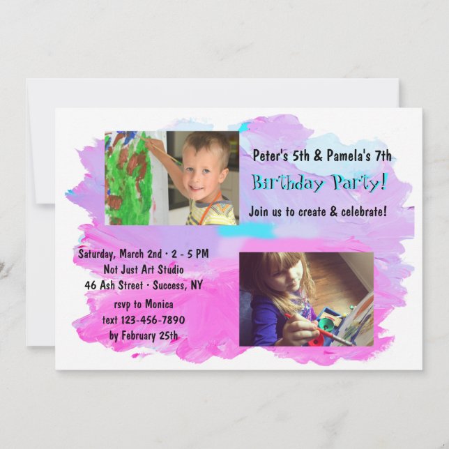 Haze Create And Celebrate Photo Invitation (Front)